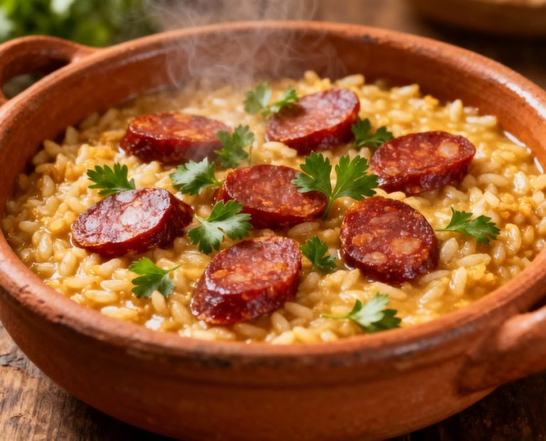 arroz meloso con chorizo artesano