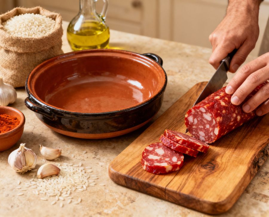 arroz meloso con chorizo artesano