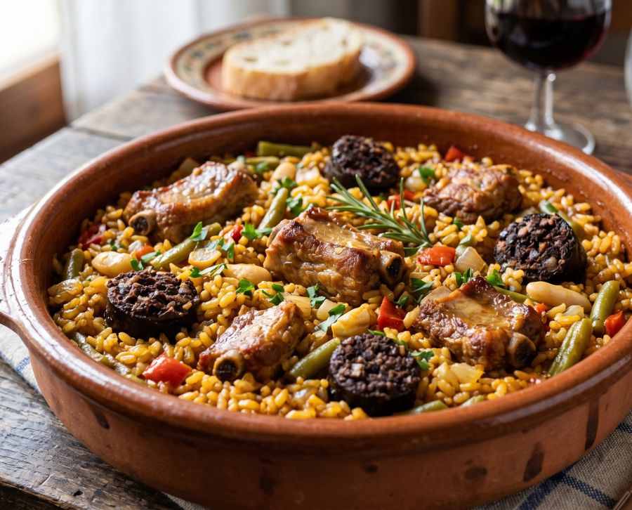 Arroz al horno con morcilla y costillas: receta tradicional valenciana